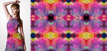 20029 Materiał ze wzorem kolorowy motyw geometryczny z rombów w kontrastujących kolorach